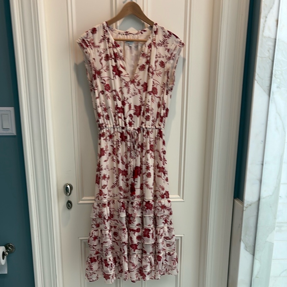 Rebecca Minkoff White and Red Floral Maxi Dress women’s size S